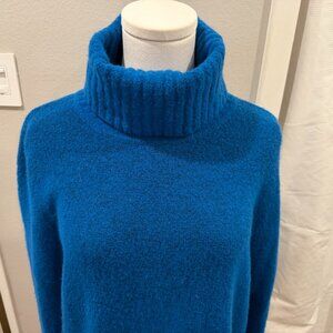 Whistles Oversized Turtleneck Knit Vibrant Blue Sweater size M